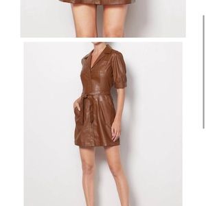 PAIGE brown leather dress